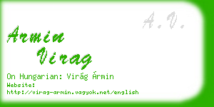 armin virag business card