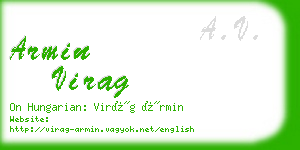 armin virag business card